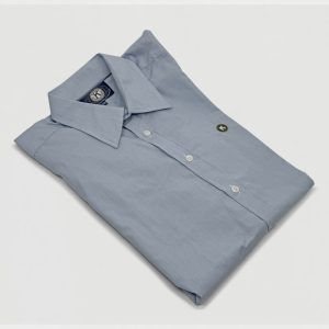 Hemd wit/blauw   /lm t6 45-46