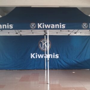 Tente 3x6m - 1 mur complet + 2pc demi-mur bleu